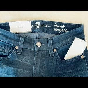 NWT 7 For All Mankind dark wash straight leg jeans
